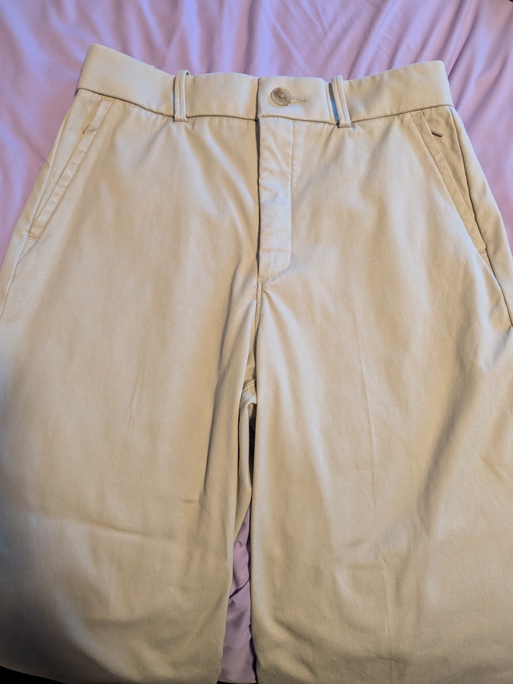 Women's SPANX M Pants - Neutral Beige With Wide Leg